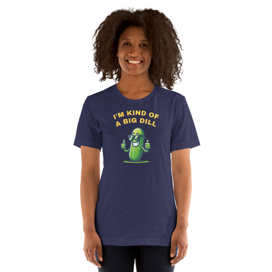 I'm a Big Dill unisex t-shirt in Heather Midnight Navy, front view