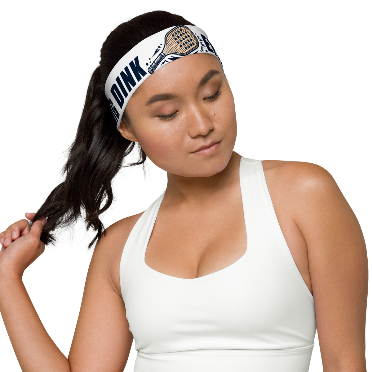 Big Dink Energy headband, angled front view