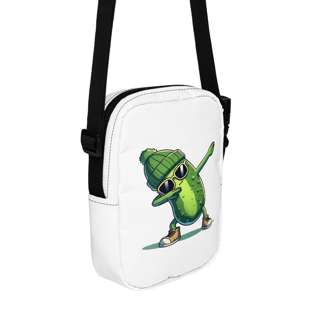 Dabbing Pickle utility crossbody bag, back view