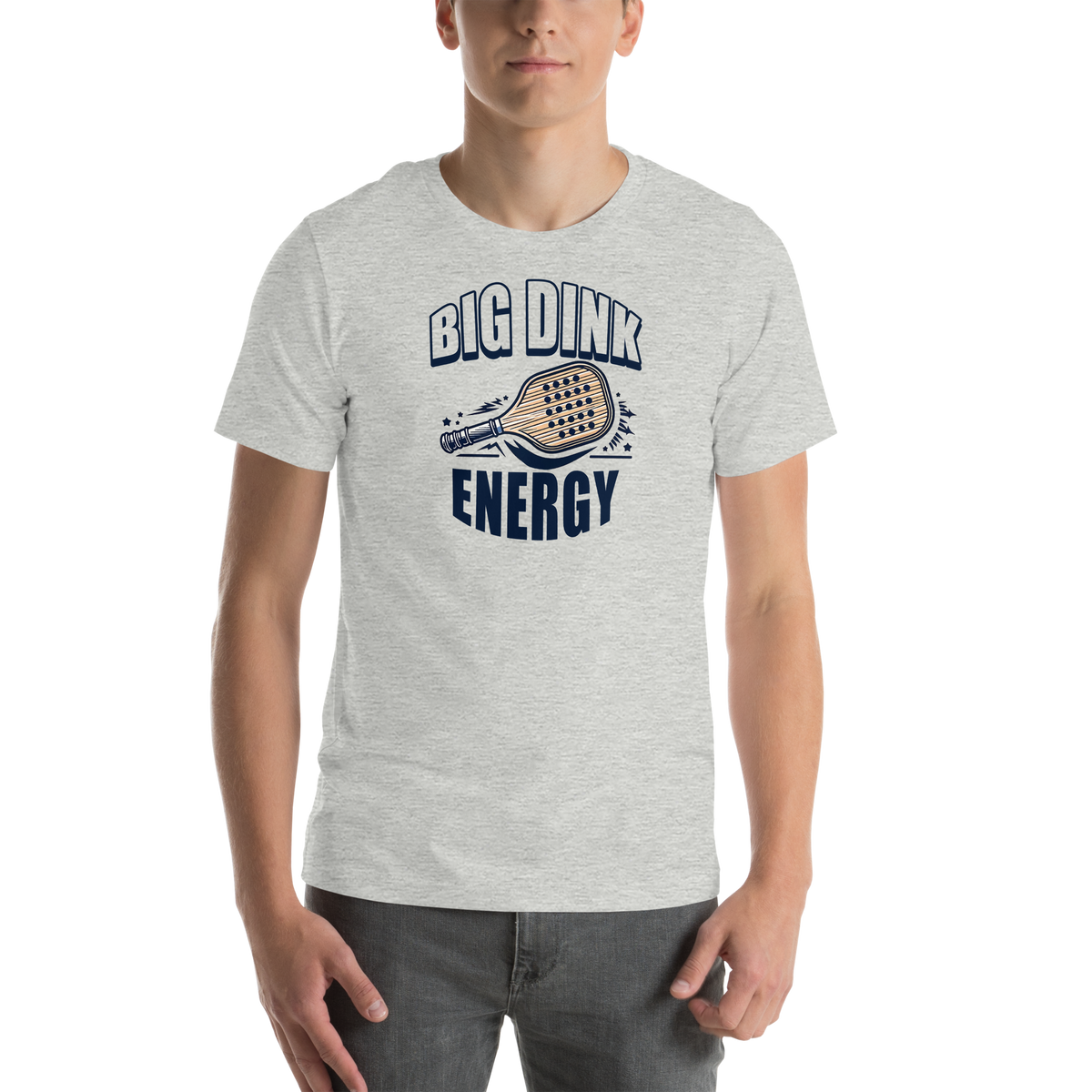 Big Dink Energy unisex t-shirt in Athletic Heather, front view