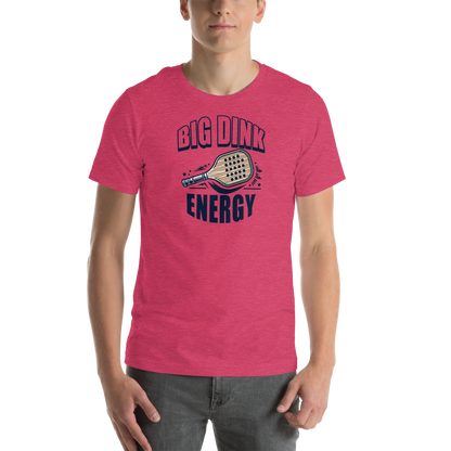 Big Dink Energy unisex t-shirt in Heather Raspberry, front view