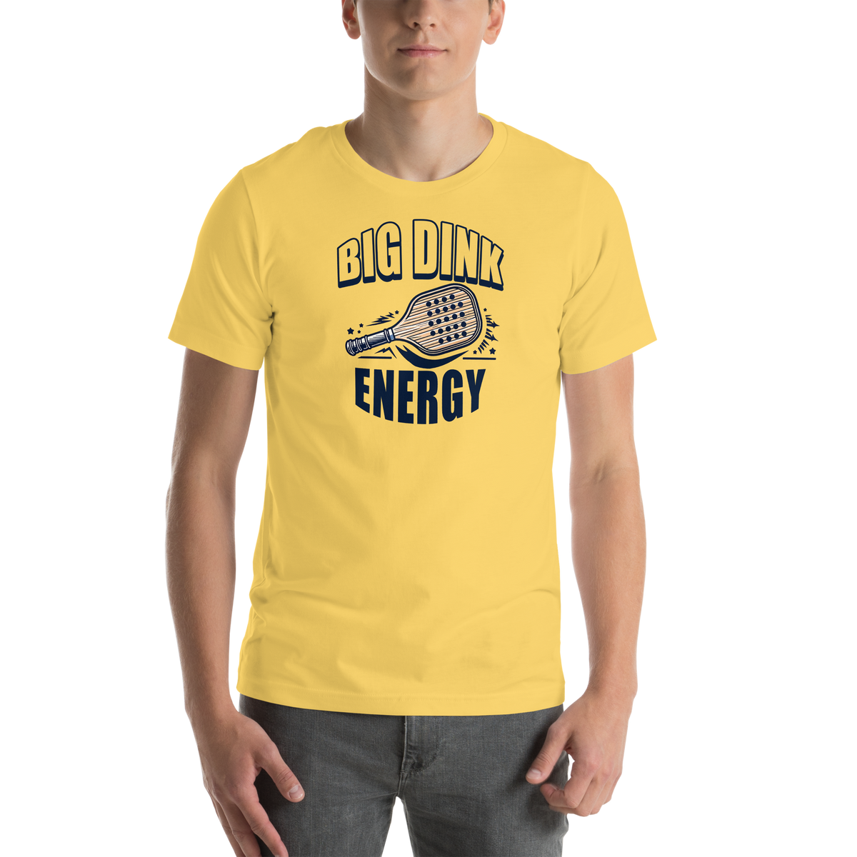 Big Dink Energy unisex t-shirt in Yellow, front view
